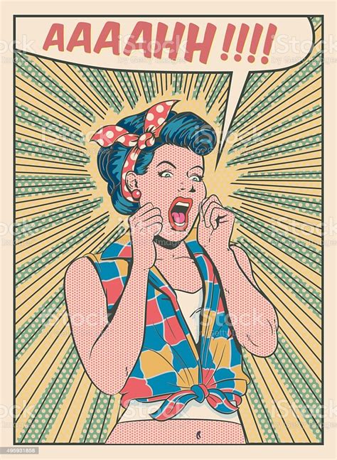 Free vector stock | stickerbombing запись закреплена. Desperate Woman Screaming Retro Style Illustration Stock ...