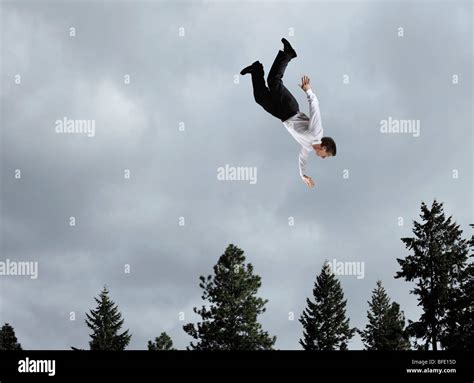 Man Falling Through Air
