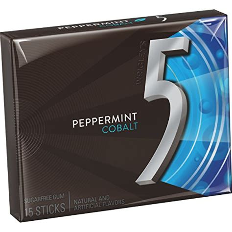 5 gum peppermint cobalt sugarfree gum 15 piece 10 pack new ebay