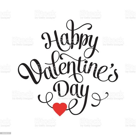 Happy Valentines Day Vintage Card With Lettering Stock Vector Art