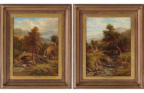 Thomas Thomas Pair Of 19th Century Thomas Henry Thomas Landscape Oil