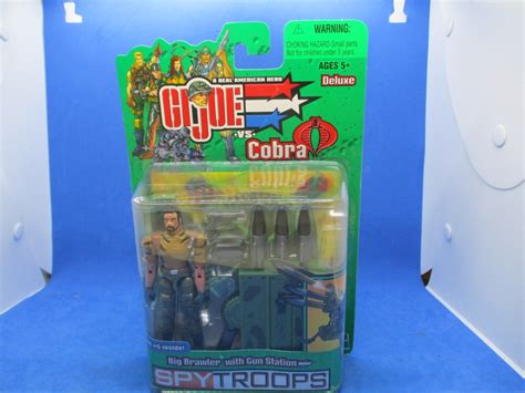 New 2003 Gi Joe Vs Cobra Big Brawler Figure 4 With Gun Station Hasbro