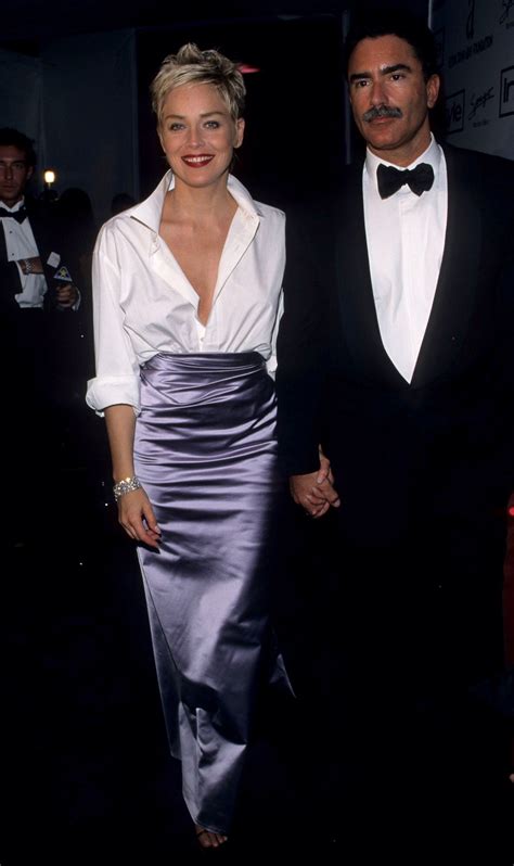 Sharon Stone In Her Husbands Gap Shirt And A Vera Wang Skirt 1998