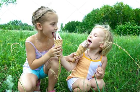 Check spelling or type a new query. Baby eating ice cream — Stock Photo © lexmomot #11508363