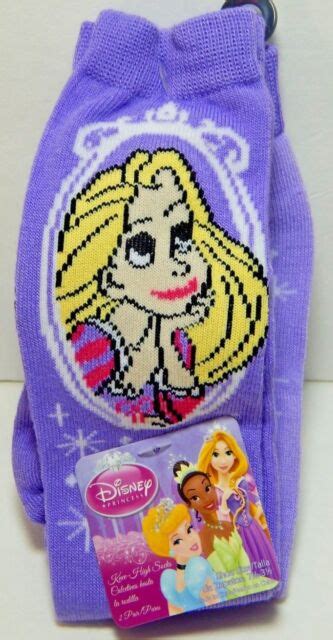 Disney Princess Girls Knee High 2 Pair Pack Socks Size 75 35 Ebay