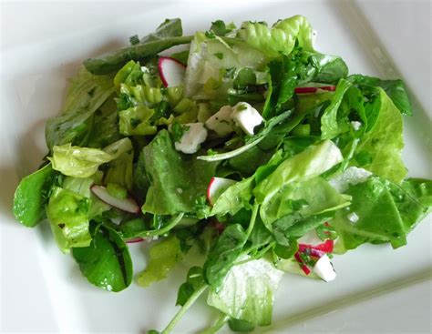Tossed Green Salad W Crunchy Spring Vegetables And Herbs Fresh Vibrant