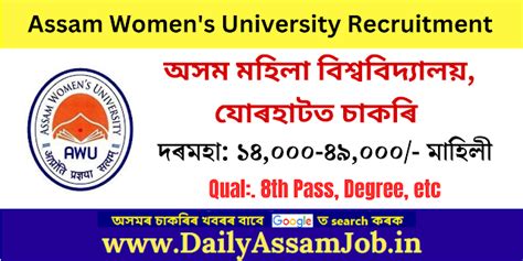 Assam Women S University Recruitment 2023 16 Non Teaching Vacancy