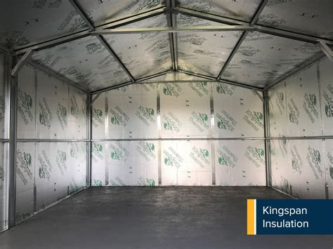 Stick pins can also be adhered to the wall panels to hold the insulation blankets in place. Steel Garages, Garages Ireland, Metal Garages, Garages