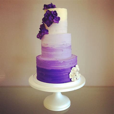 Buttercream Wedding Cakes Wedding Cake Purple Ombre Buttercream