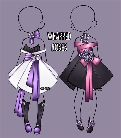 Wrapped Roses Outfit Adopt Open By Miss Trinity On Deviantart Art