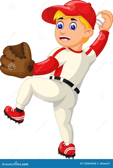 Funny Baseball Player Cartoon Stock Illustration Illustration Of