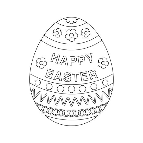 Easter Egg Coloring Page Easter Egg Colouring In Pageeaster Etsy Canada