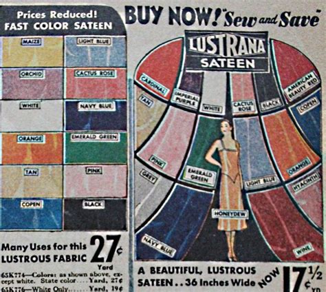 1930s Sateen Fabrics Fashion Colours Colorful Fashion Fabric Color