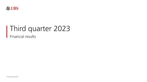 Ubs Group Ag 2023 Q3 Results Earnings Call Presentation Nyseubs