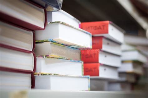 Piles Of Books On The Shelves Of The Archive Stock Image Image Of