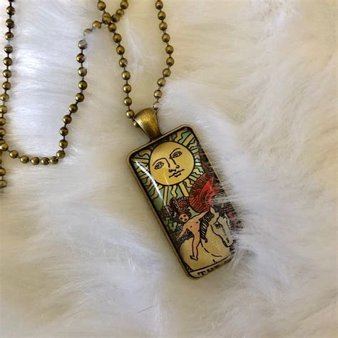 Check spelling or type a new query. Tarot Card Necklace - The Sun | Domino pendant, Necklace ...