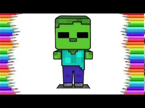 How To Draw Minecraft Zombie Cute Minecraft Character Easy Drawing Lesson