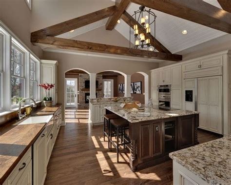 Maybe you would like to learn more about one of these? kitchen with cathedral ceilings and wooden beams - Google ...