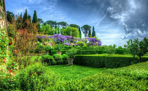 2605x1600 Garden Shrubs Flowers Trees Hdr Wallpaper