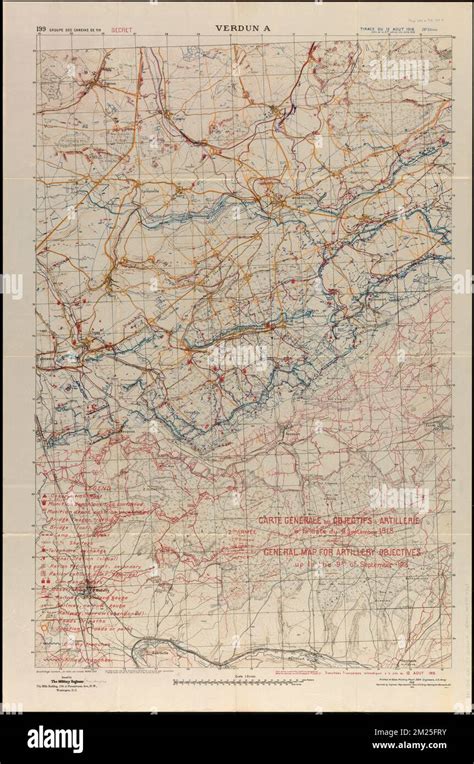 Carte Générale Des Objectifs Dartillerie à La Date Du 9 Septembre 1918
