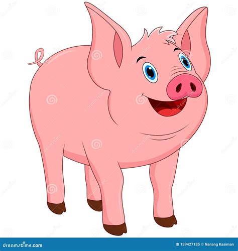Cute Pig Cartoon Stock Vector Illustration Of Domestic 139427185