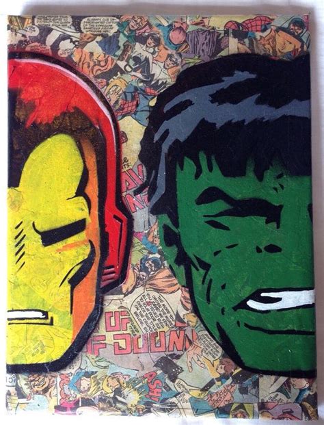 Marvel Super Hero Canvas Iron Manincredible Hulk Marvel Comic Book