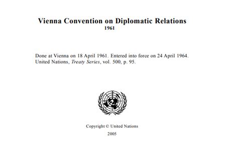 Convencion de viena sobre relaciones diplomaticas. Vienna Convention 101: What we need to understand | The ...