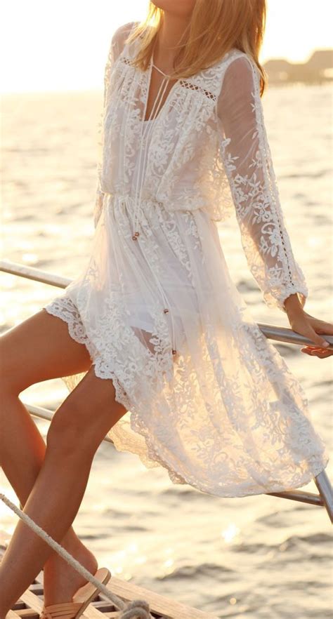 Lace Dress For The Beach Beach White Dress Lace White Dress White Lace Dress Outfit