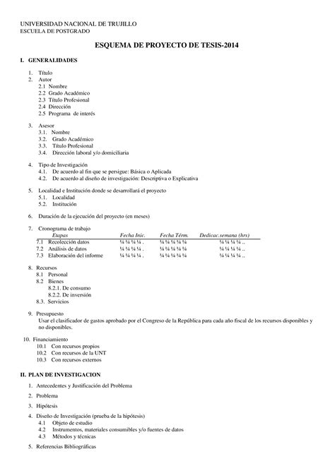 Doc Esquema De Proyecto De Tesis Clasico Pdfslidenet