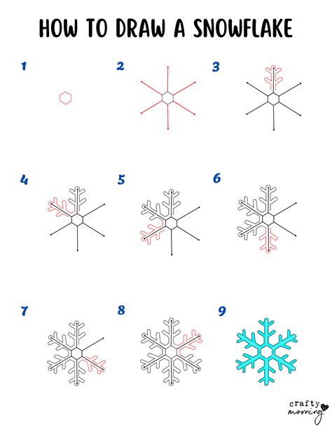 How To Draw A Snowflake Easy Step By Step Crafty Morning