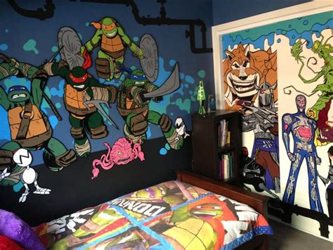 Hand Painted Teenage Mutant Ninja Turtle Bedroom Wall Mural Tmnt