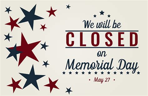 Closed On Memorial Day Stock Illustration Download Image