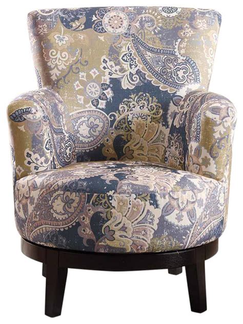 8 gorgeous arm chair selections to posh up your living. Swivel Accent Chair, Flower Pattern - Mediterranean ...