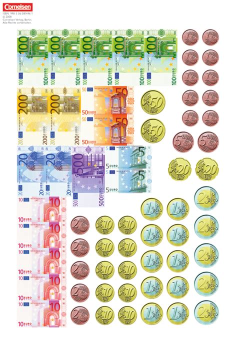Euroscheine und centmünzen zum ausschneiden. Super M - Rechengeld 2 - Kartonbeilagen - 3. Schuljahr ...