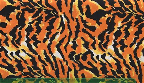 Tiger Fabric By The Yard Tiger Print Fabric Cat Fabric Etsy