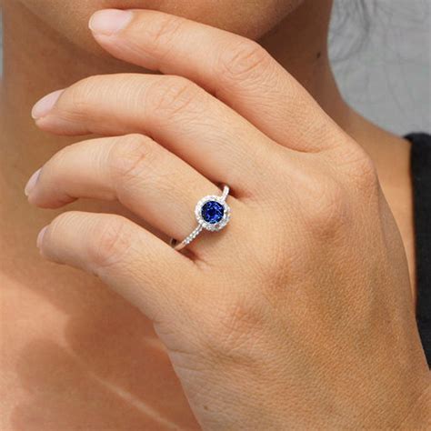 15 Carat Round Classic Sapphire And Diamond Vintage Engagement Ring On 10k Rose Gold Jeenjewels
