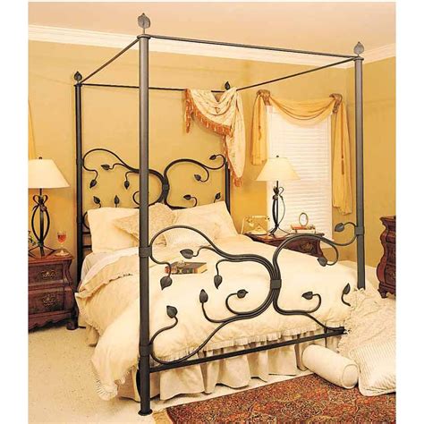 Omg The Leaves Are Customizable Beautiful Iron Canopy Bed Iron Bed Frame Wrought Iron
