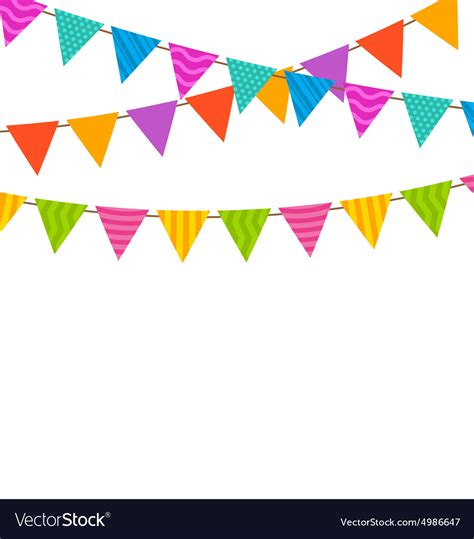 Set Colorful Buntings Flags Garlands Royalty Free Vector