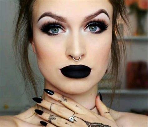 Pinterest Shabanapadaliya Black Lipstick Skin Makeup Dark Makeup