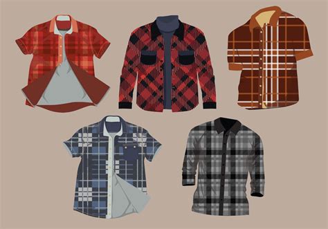 flannel pattern shirt vector pack  vector art  vecteezy