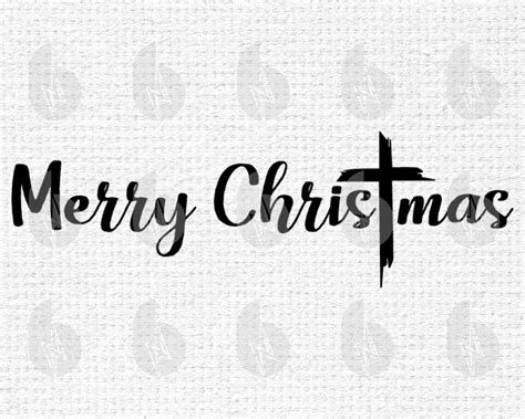 Merry Christmas Cross Svg Files For Cricut Silhouette Cut Etsy