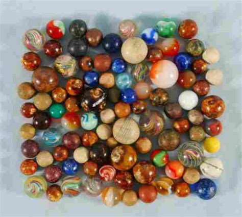 827 Collection Of 96 Assorted Antique Marbles Mar 14 2010 Burley