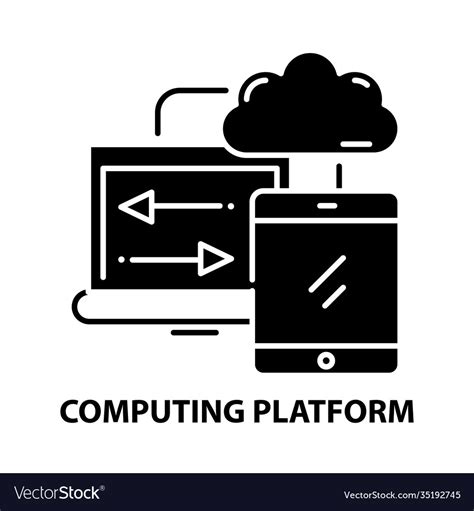 Computing Platform Icon Black Sign Royalty Free Vector Image