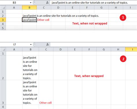 Text Wrapping In Excel Javatpoint