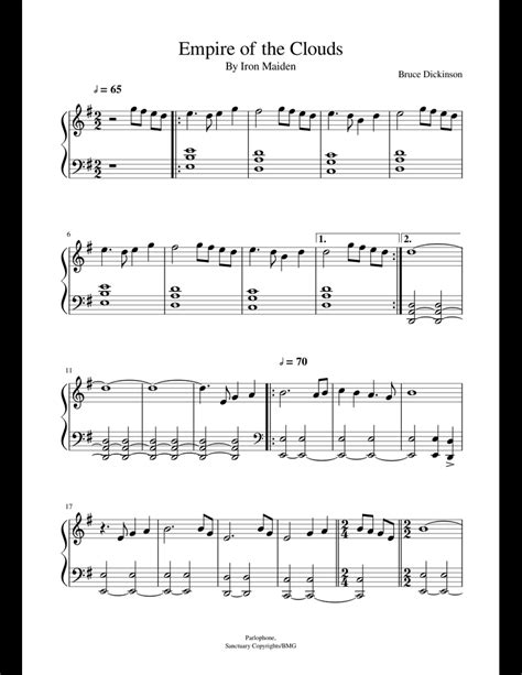 Empire Of The Clouds Sheet Music For Piano Download Free In Pdf Or Midi