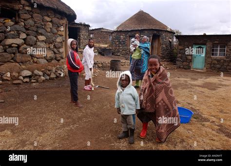 A Typical Village In Mokhotlong Lesotho Southern Africa Stock Photo