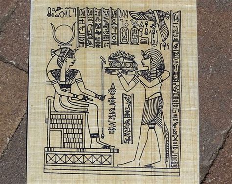 Papyrus Painting Cleopatra Egyptian Art On Papyrus Egypt Papyrus