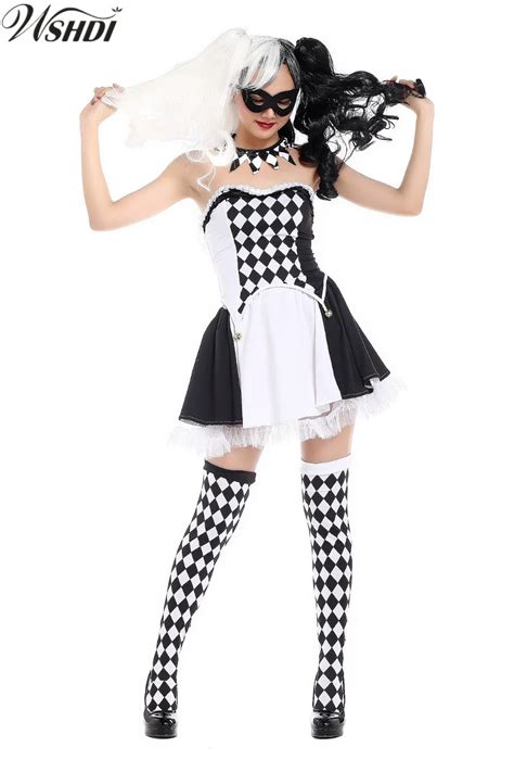 adult women funny harley quinn costume clown circus cosplay halloween costumes for women naughty