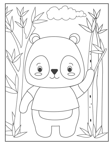 Coloriages Kawaii Panda à Imprimer