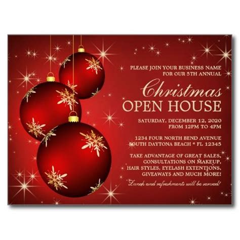 elegant christmas open house invitation template zazzle